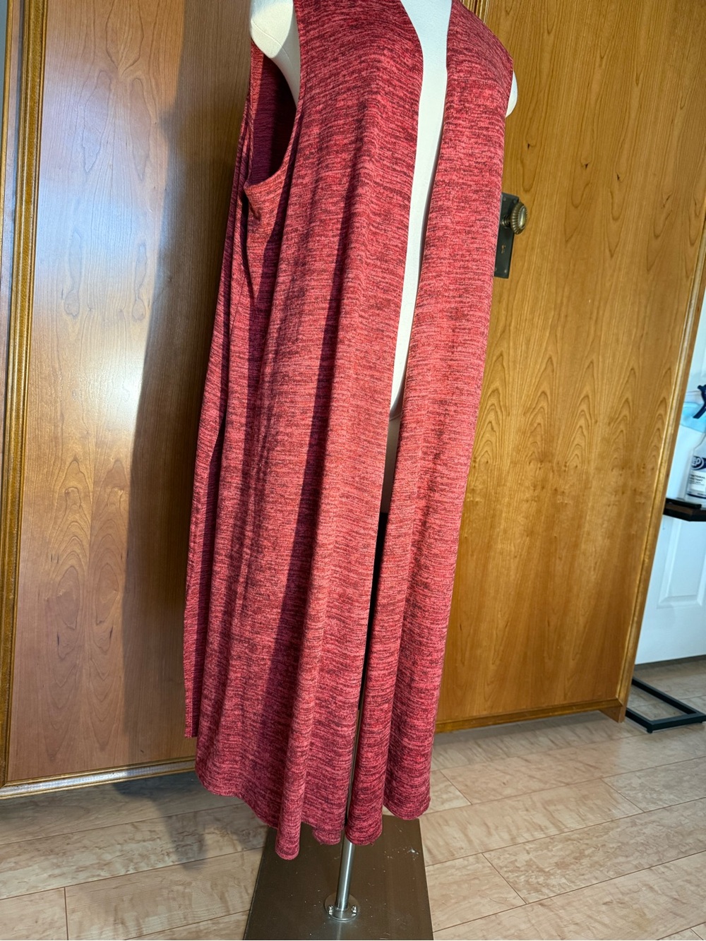LuLaRoe Heathered Wine Open-Front Long Vest